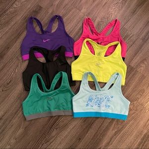 Set of 6 Nike Dri-Fit Sports Bras, Medium